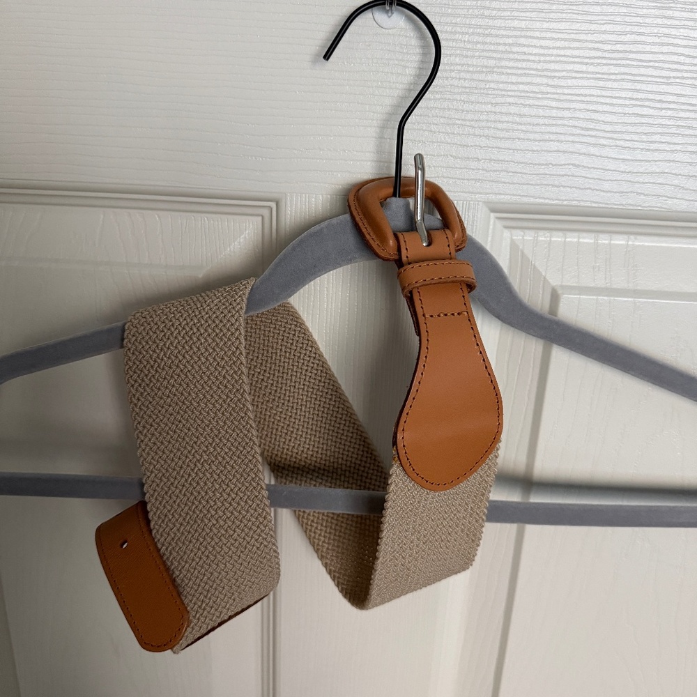 J Crew Woven Cord and Leather Belt